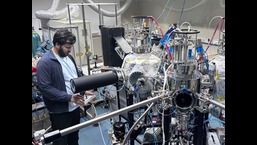 Kshitij at the thin-film deposition system
